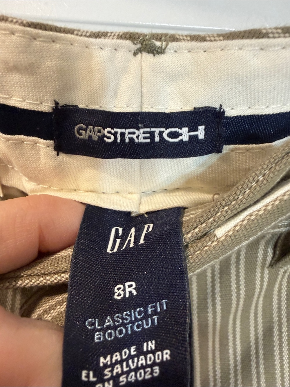 GAP Women’s Classic Fit Stretch Bootcut Striped Chino Pants Tan Size 8 NWT - Picture 3 of 6